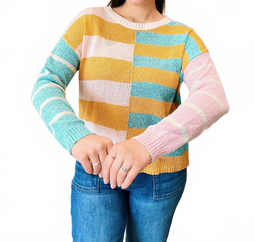 NEW HEM & THREAD sarah stripe sweater in multi